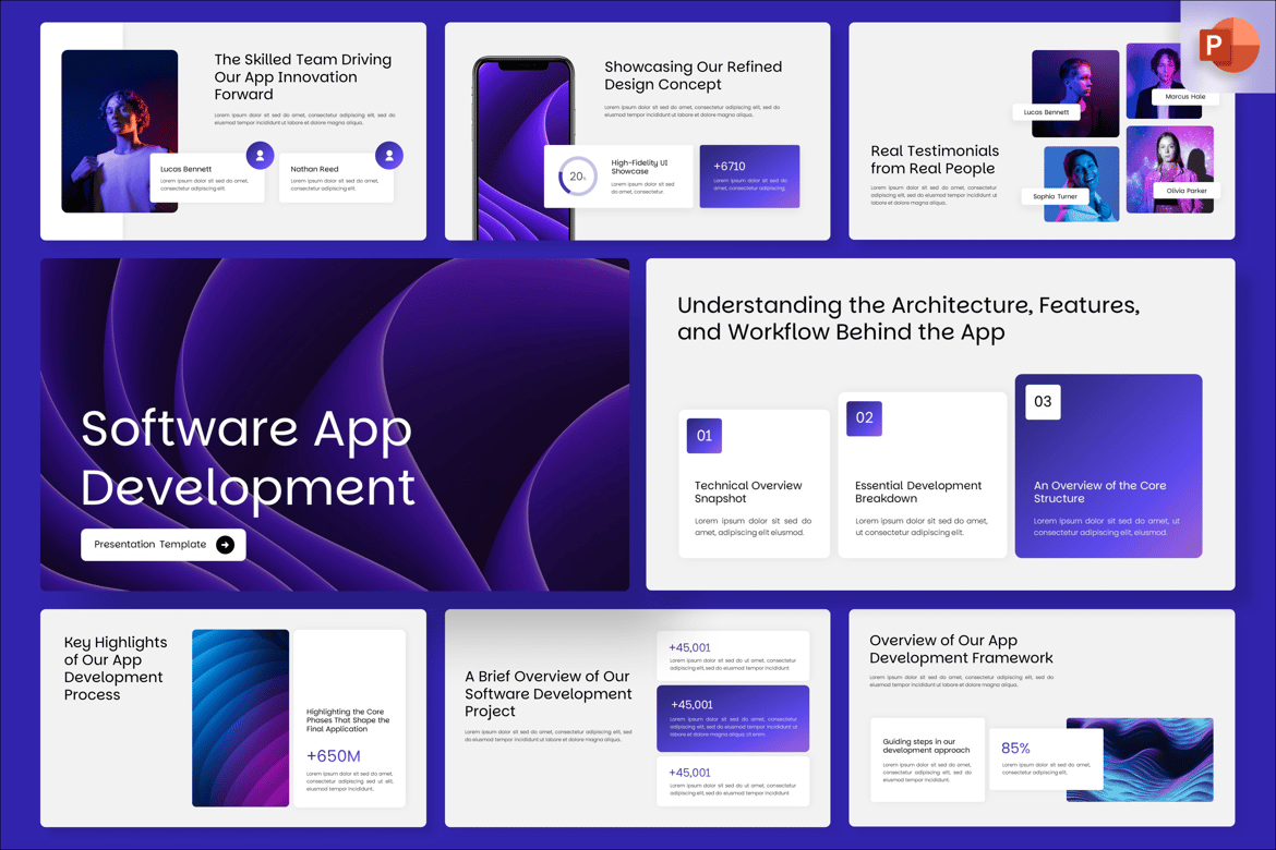 Template PowerPoint Modern untuk Pengembangan Aplikasi Perangkat Lunak