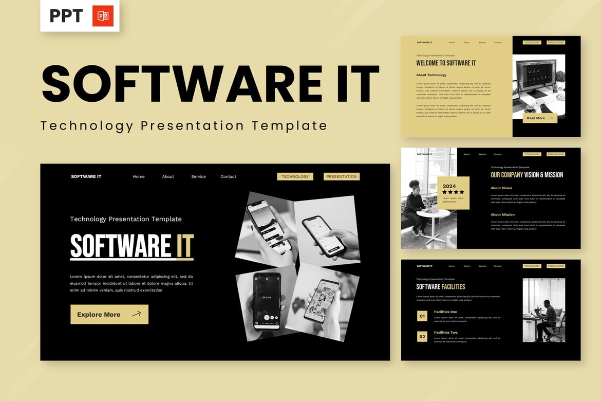 Template Powerpoint Teknologi Informasi untuk Presentasi Menarik