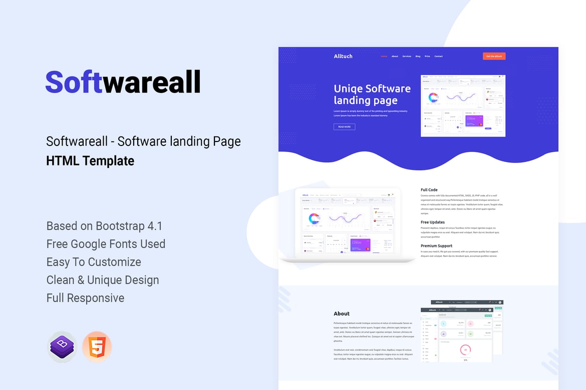 Softwareall - Template Website Landing Page Modern untuk Software