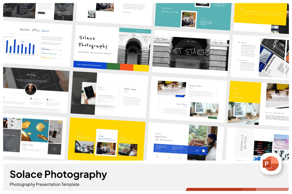 Template PowerPoint Fotografi Solace yang Menawan