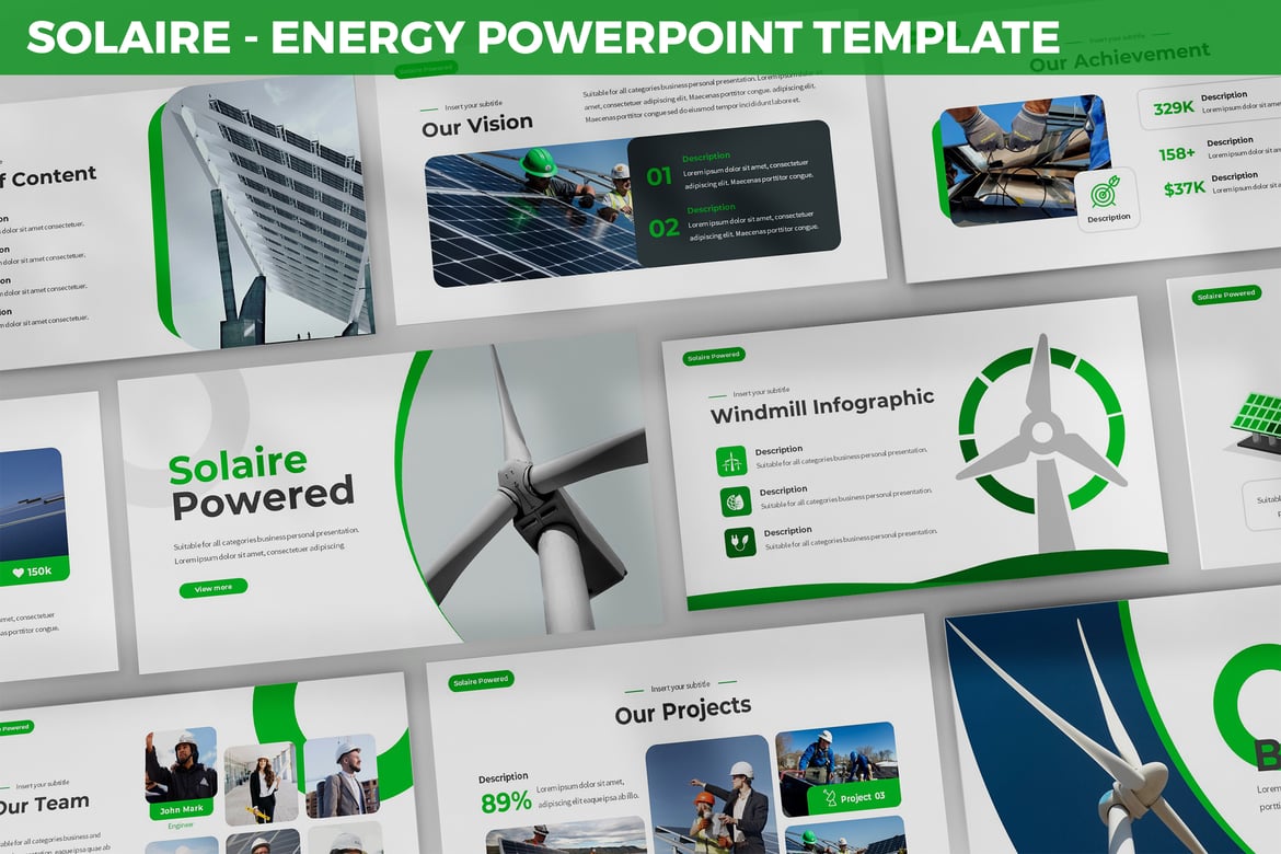 Template Powerpoint Solaire - Energi Modern untuk Presentasi Anda