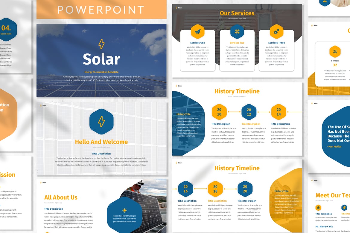 Template Powerpoint Energi Solar yang Modern dan Menarik
