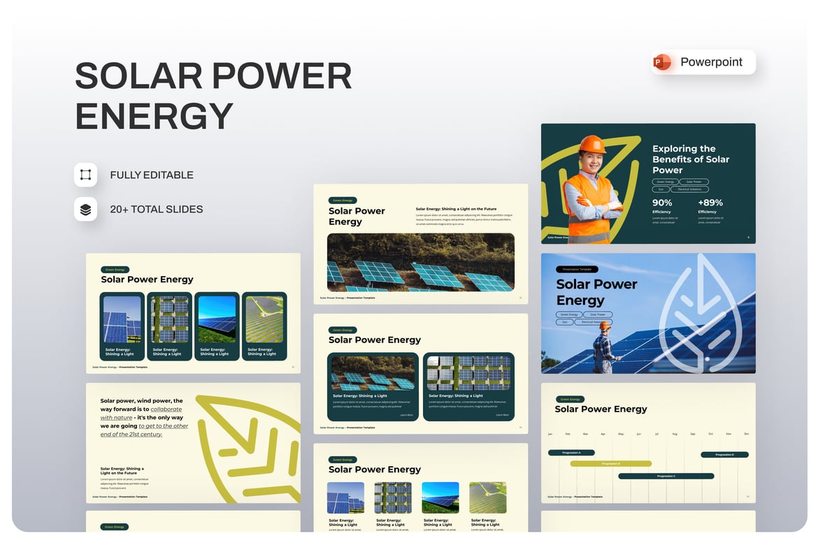 Template Presentasi Energi Surya yang Modern dan Menarik