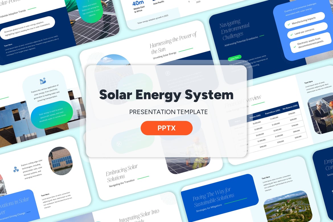 Template Presentasi Powerpoint Energi Surya yang Menarik