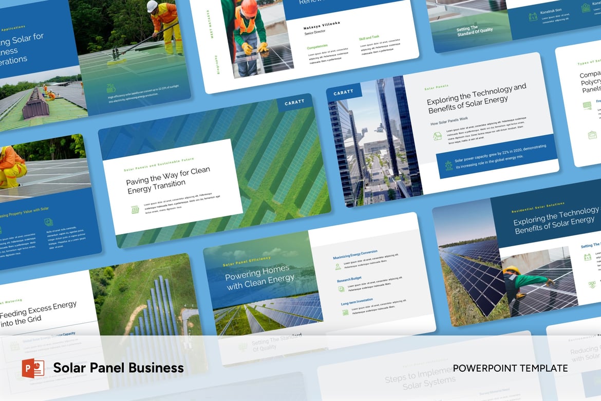 Template Presentasi Powerpoint untuk Bisnis Panel Surya