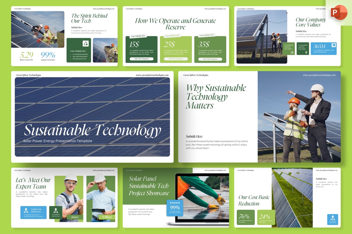 Template PowerPoint Energi Solar yang Menarik dan Profesional