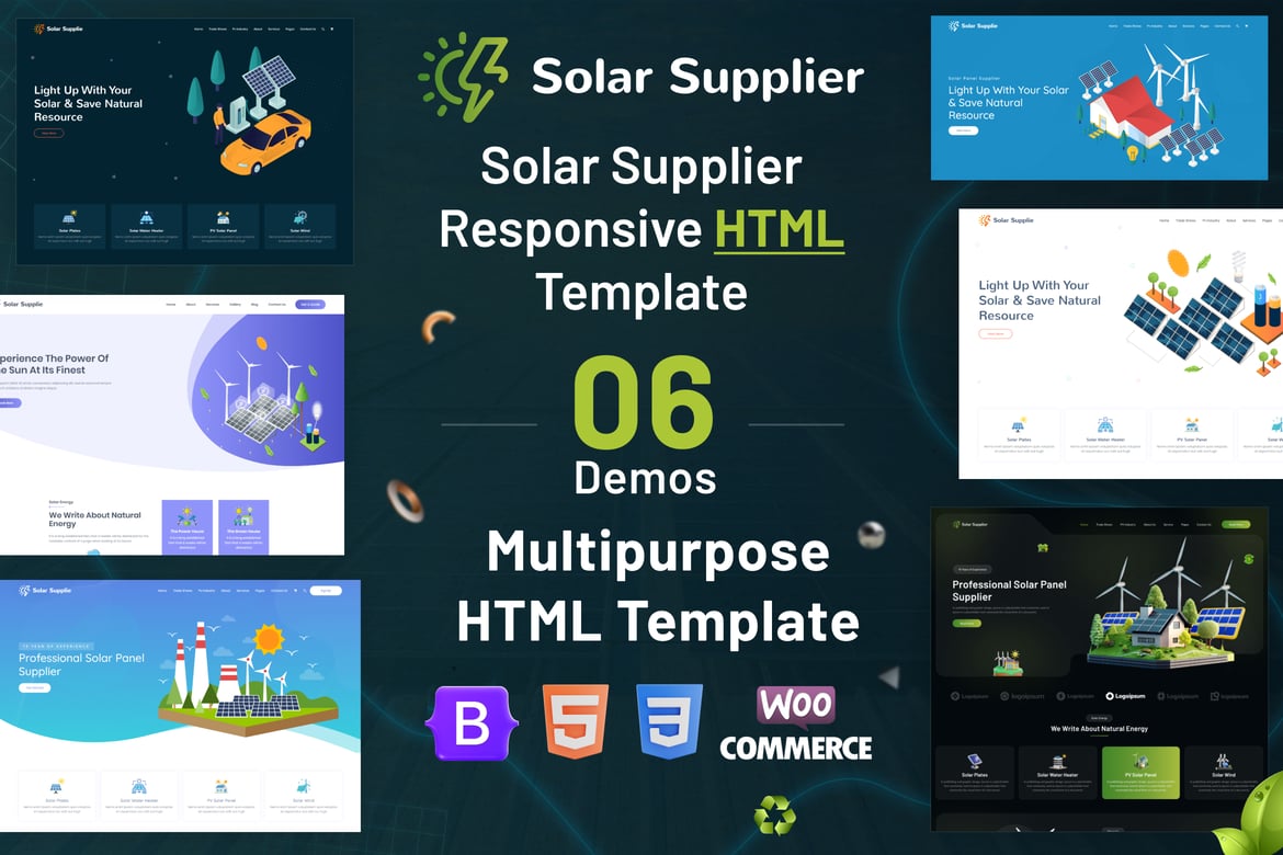 Template Website Solar Supplier - HTML Responsif untuk Bisnis Ramah Lingkungan