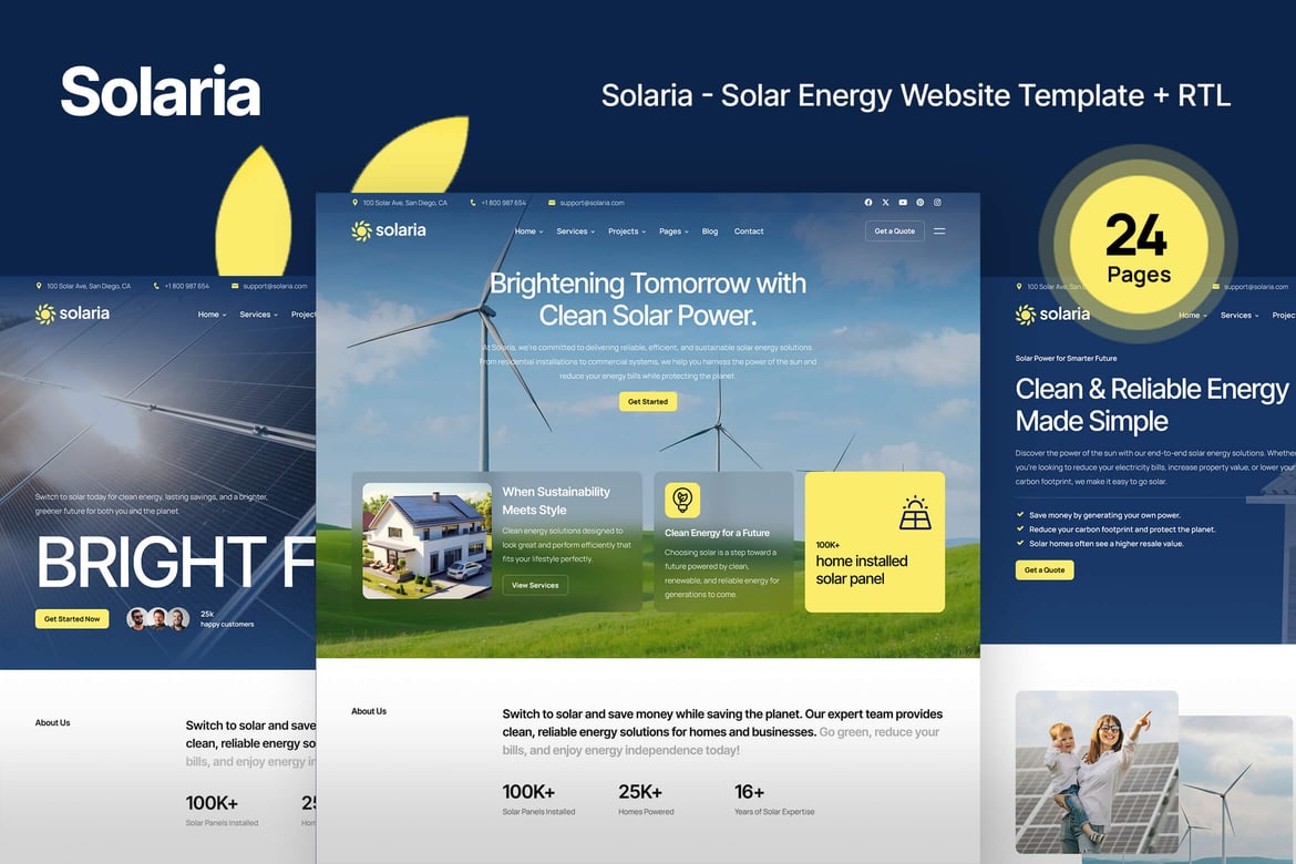 Solaria - Template Website Energi Surya yang Elegan dan Responsif