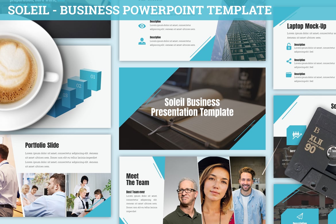 Template Powerpoint Bisnis Soleil - Modern dan Abstrak
