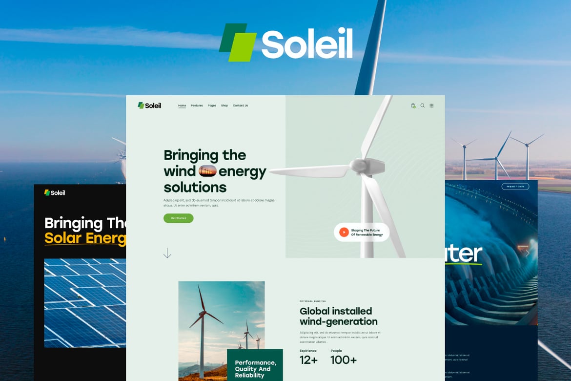 Soleil: Tema WordPress Modern untuk Energi Terbarukan