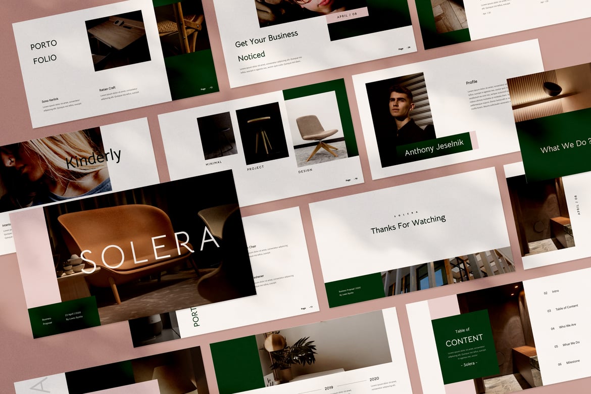 Template Presentasi PowerPoint Solera yang Minimalis dan Modern