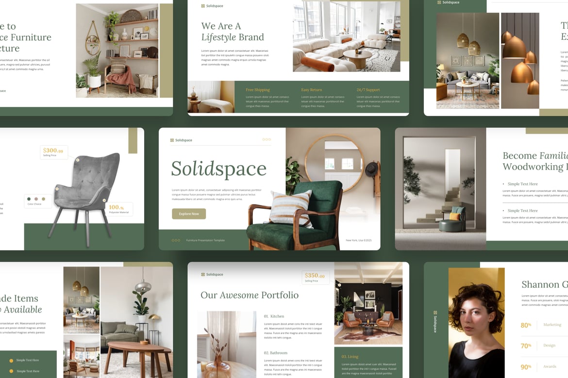 Template PowerPoint Solidspace - Desain Furniture Modern yang Memukau