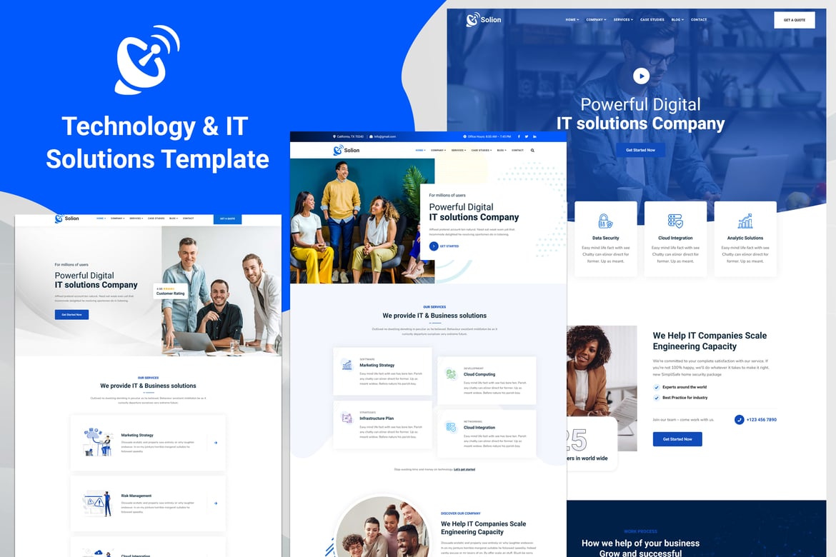 Solion - Template Website Solusi Teknologi & IT Modern