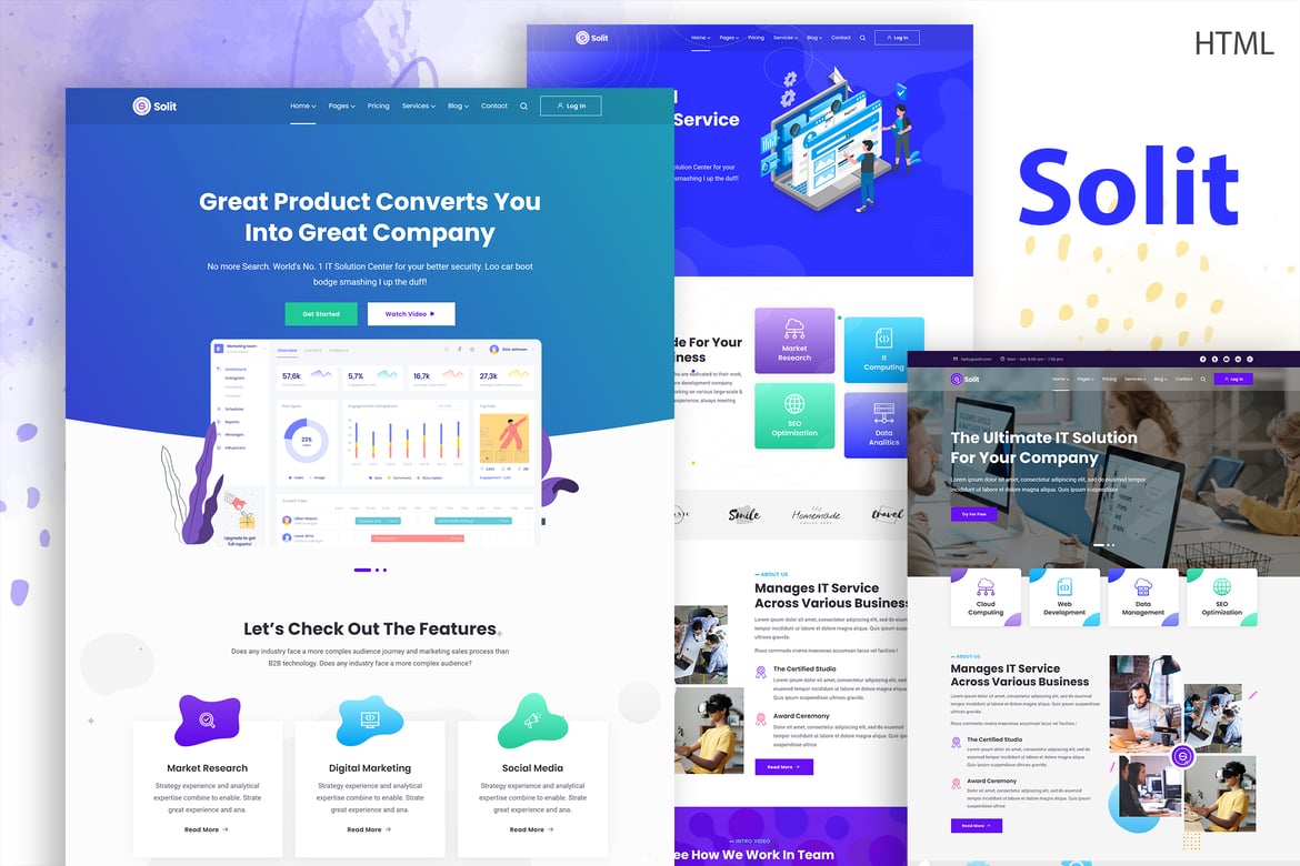 Solit - Template Website HTML untuk Startup IT dan Agensi Bisnis