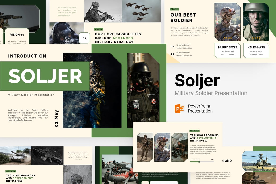 Template Presentasi Militer Soljer - Ciptakan Kesempatan Berbicara yang Mengesankan
