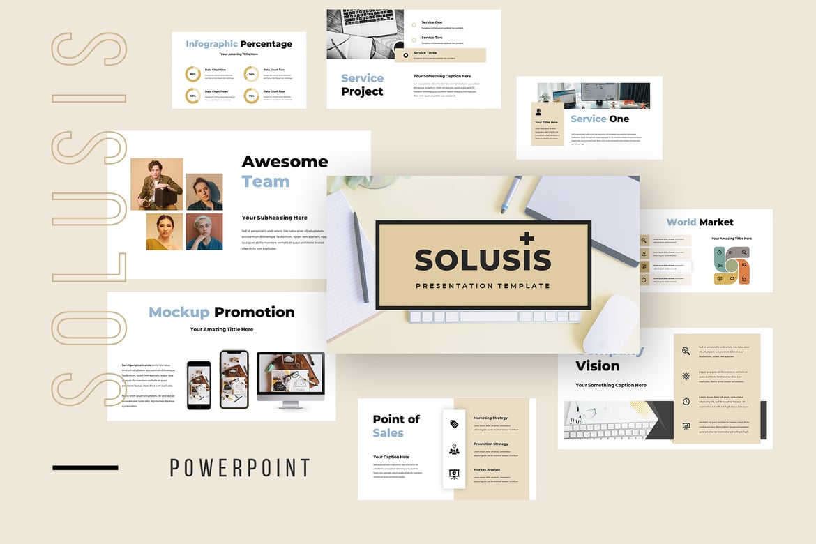 Template Presentasi Powerpoint Solusis - Kreatif dan Profesional