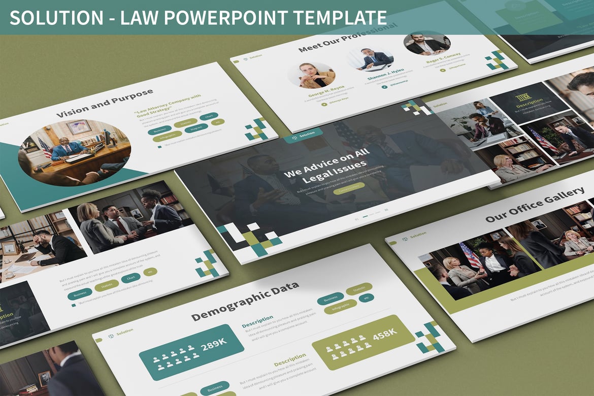 Template Presentasi Hukum Modern dan Geometris