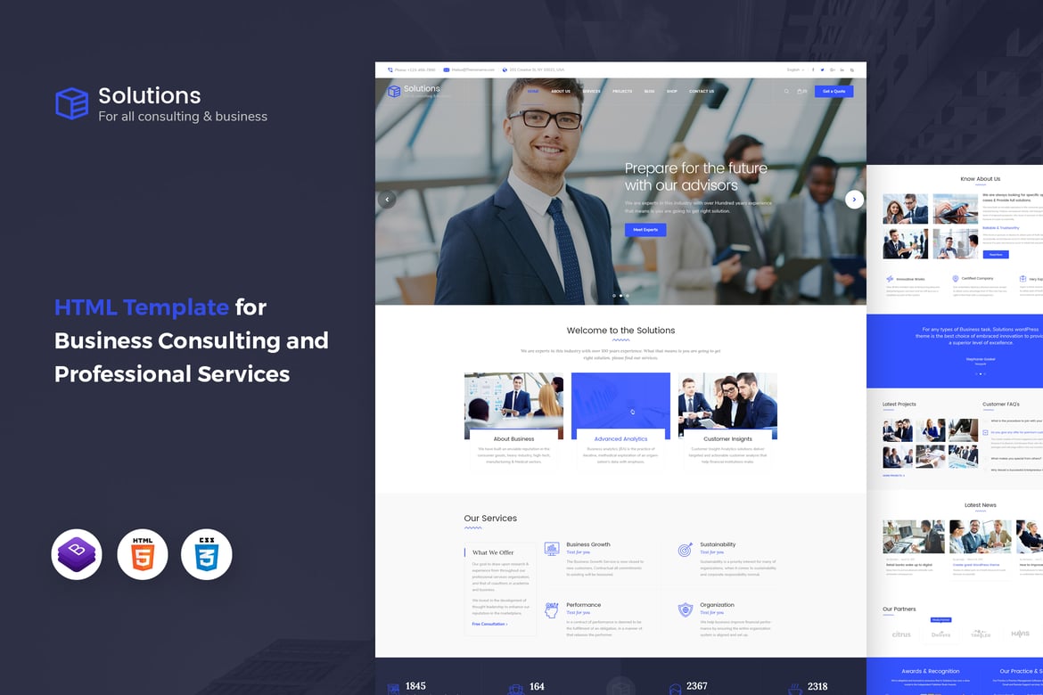Template Website Konsultasi Bisnis - Solusi Cerdas untuk Perusahaan Anda