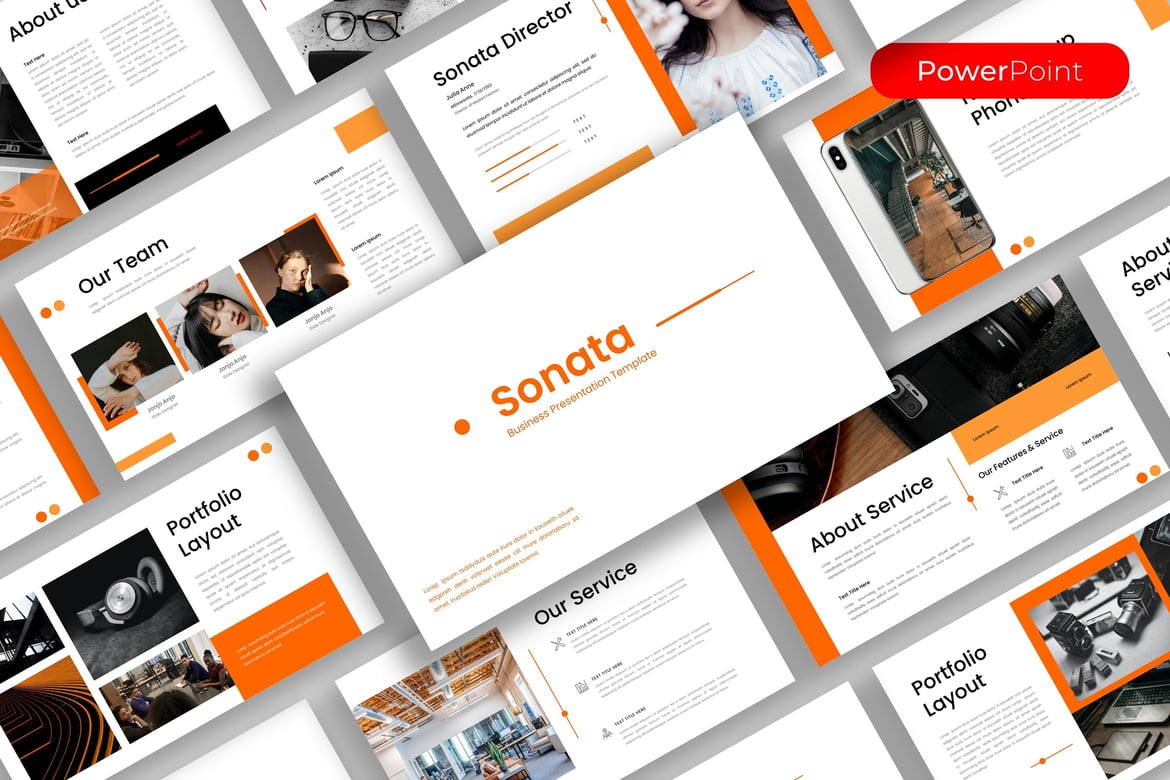 Template PowerPoint Sonata untuk Presentasi Bisnis yang Menarik