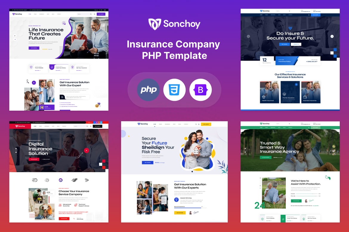Sonchoy - Template Website Asuransi Modern dan Profesional
