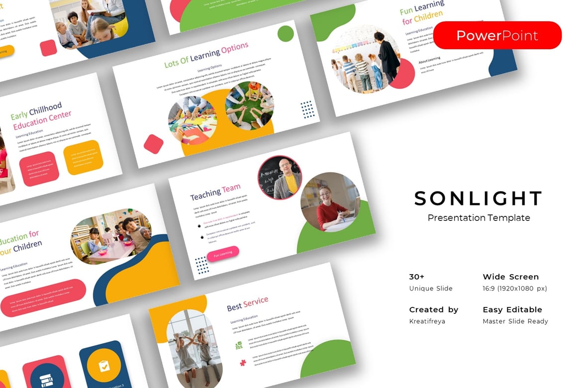 Template PowerPoint Sonlight untuk Pendidikan yang Menarik dan Profesional