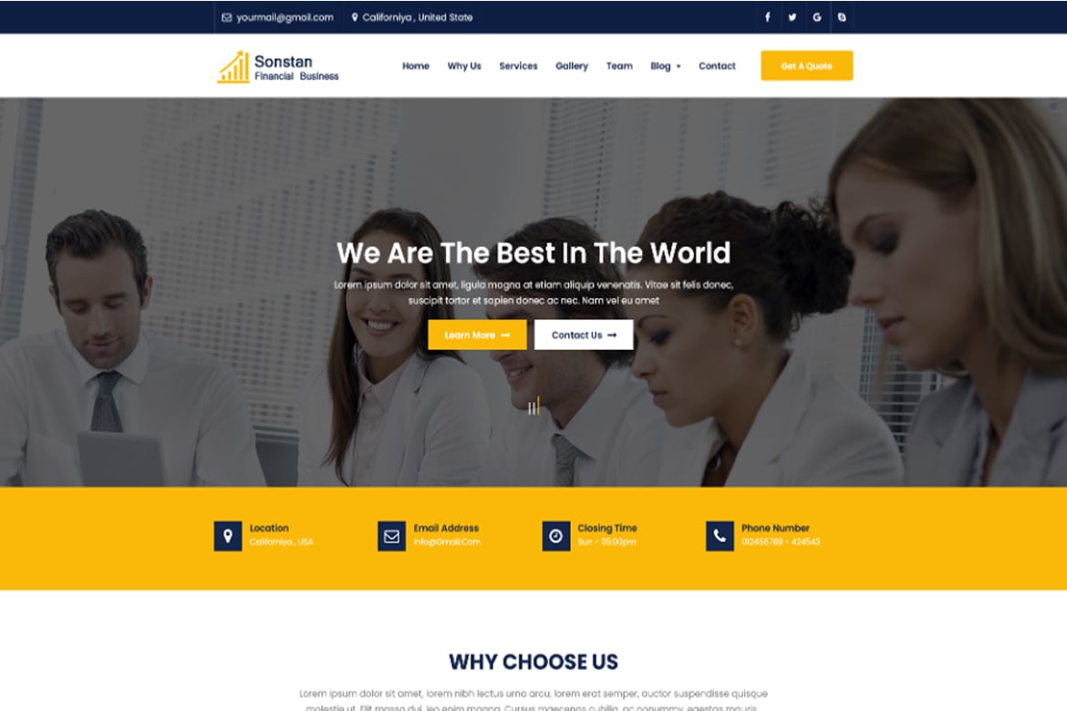Sonstan || Template Website Corporate & Bisnis Satu Halaman yang Modern