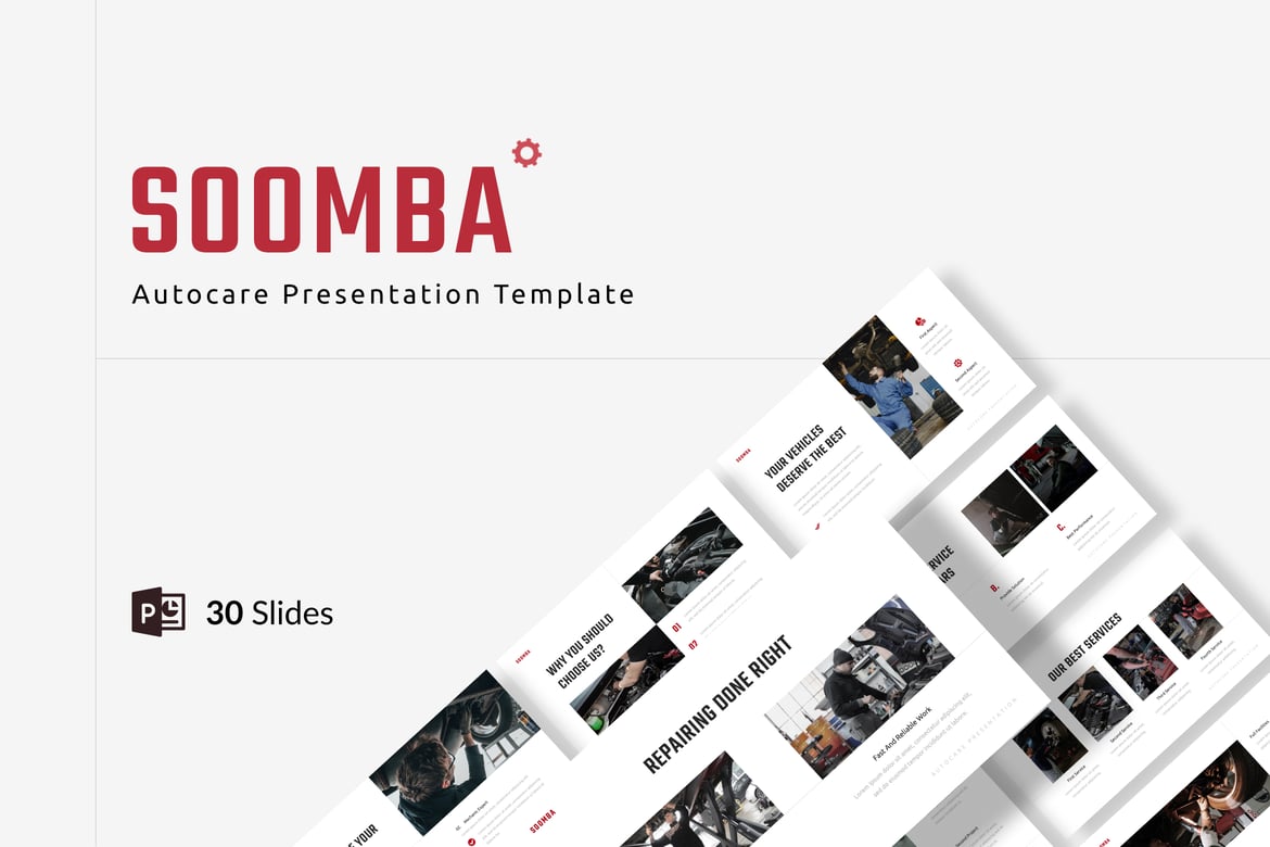 Soomba - Template PowerPoint Presentasi Autocare yang Profesional