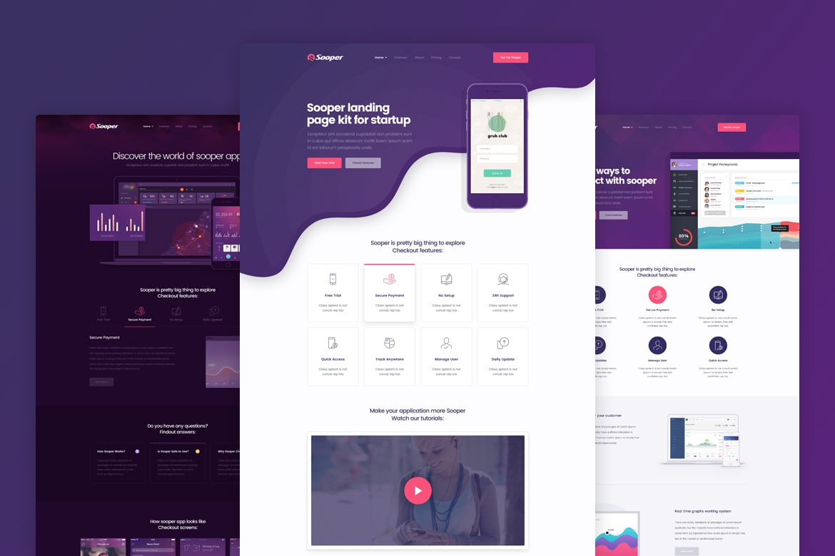 Sooper - Template Landing Page untuk Aplikasi & Software Anda