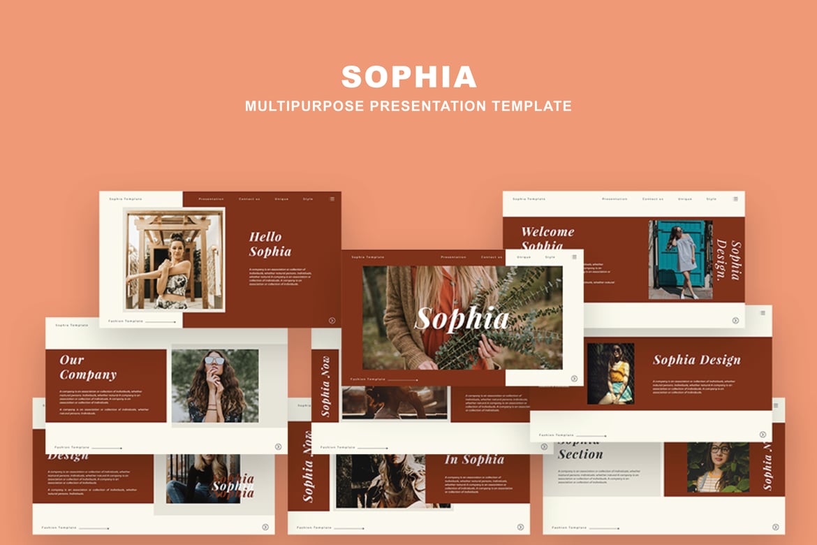Template Presentasi PowerPoint Sophia yang Menarik dan Multifungsi