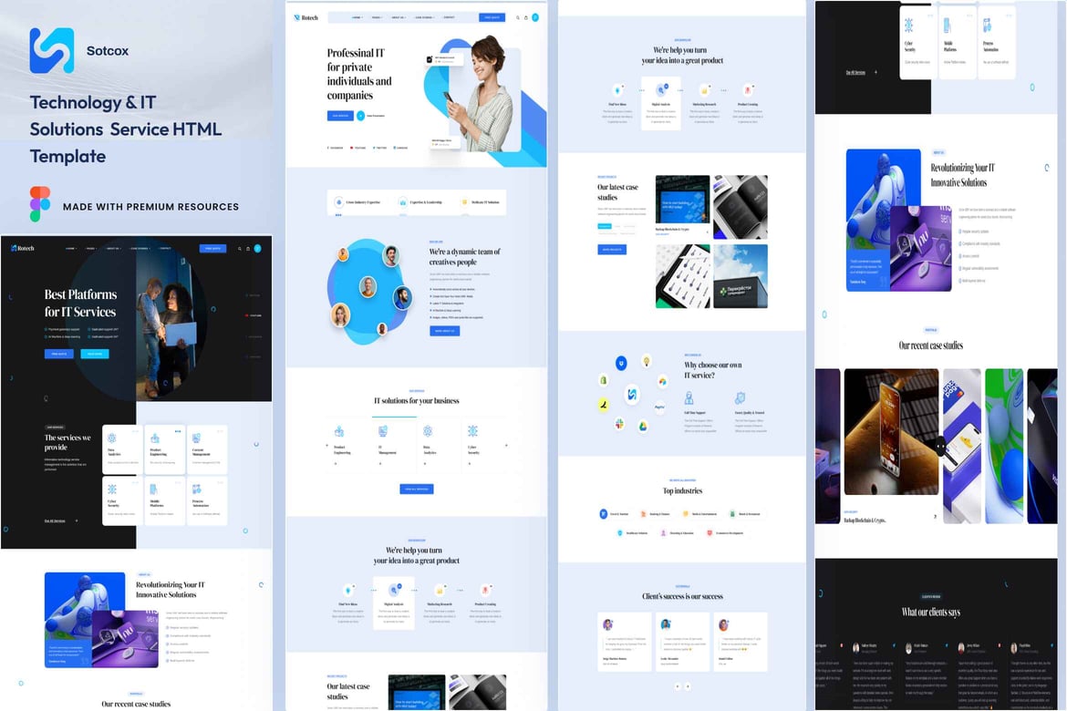 Sotcox - Template Website Solusi Teknologi & IT Modern