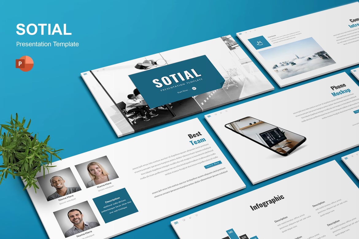 Sotial - Template Presentasi PowerPoint Kreatif dan Profesional