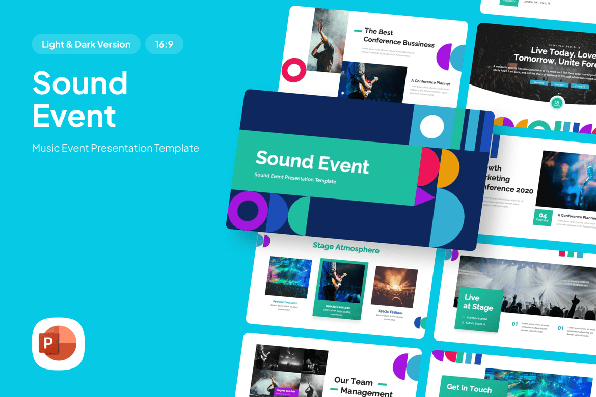 Template PowerPoint Musik Acara yang Menarik dan Profesional