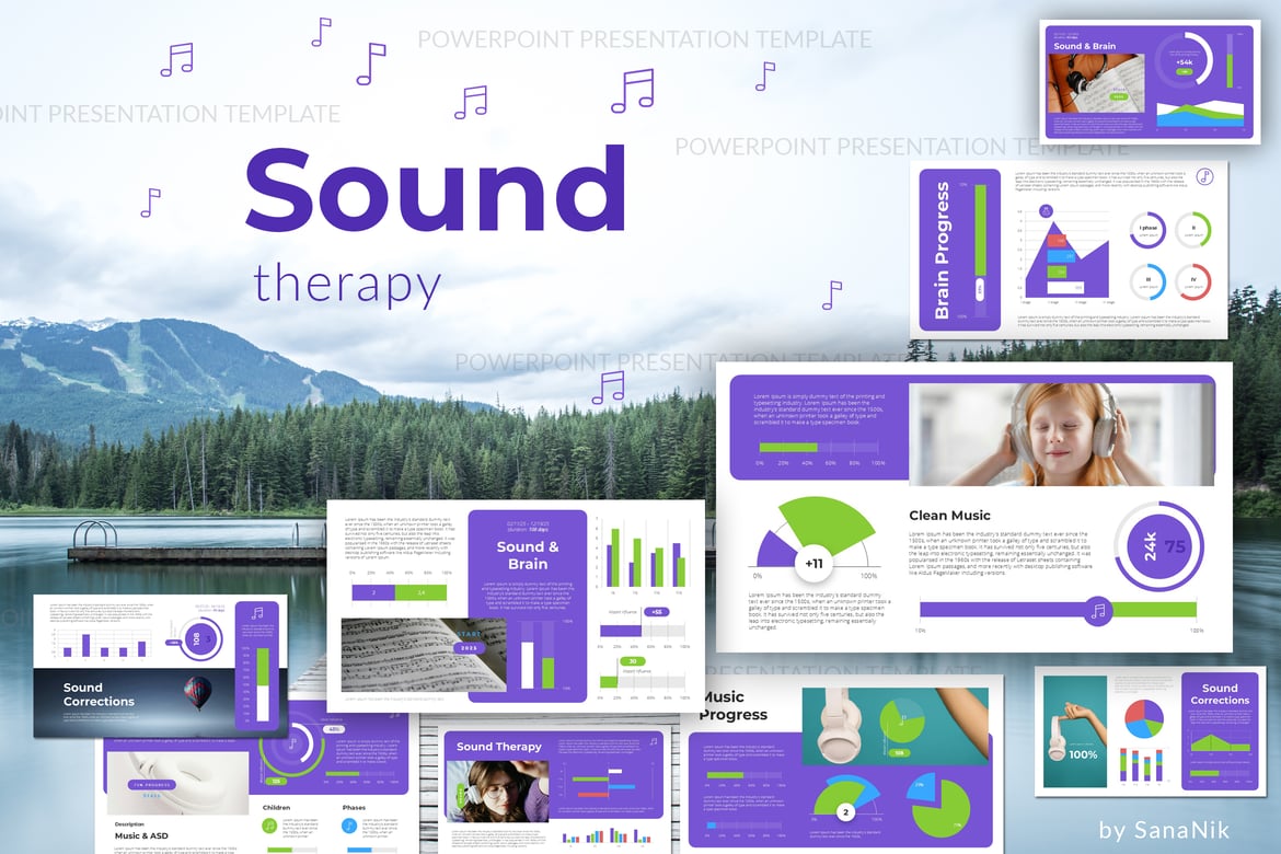 Template Presentasi PowerPoint Terapi Suara yang Menarik