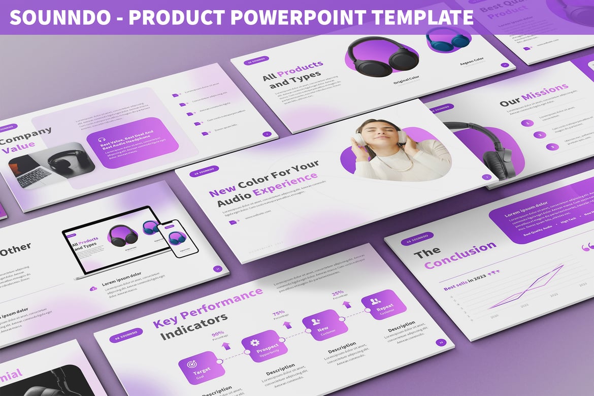 Sounndo - Template Powerpoint Produk yang Menarik