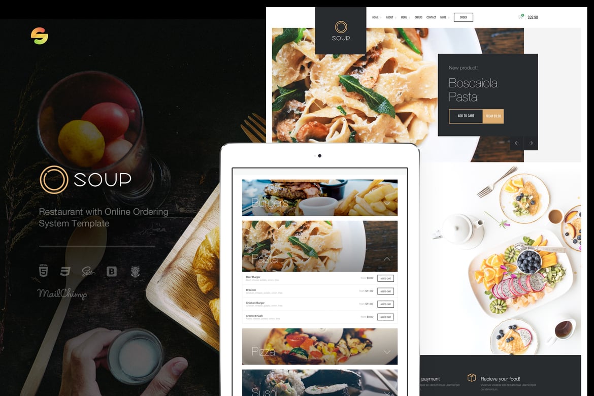 Template Website Restoran dengan Sistem Pemesanan Online yang Modern