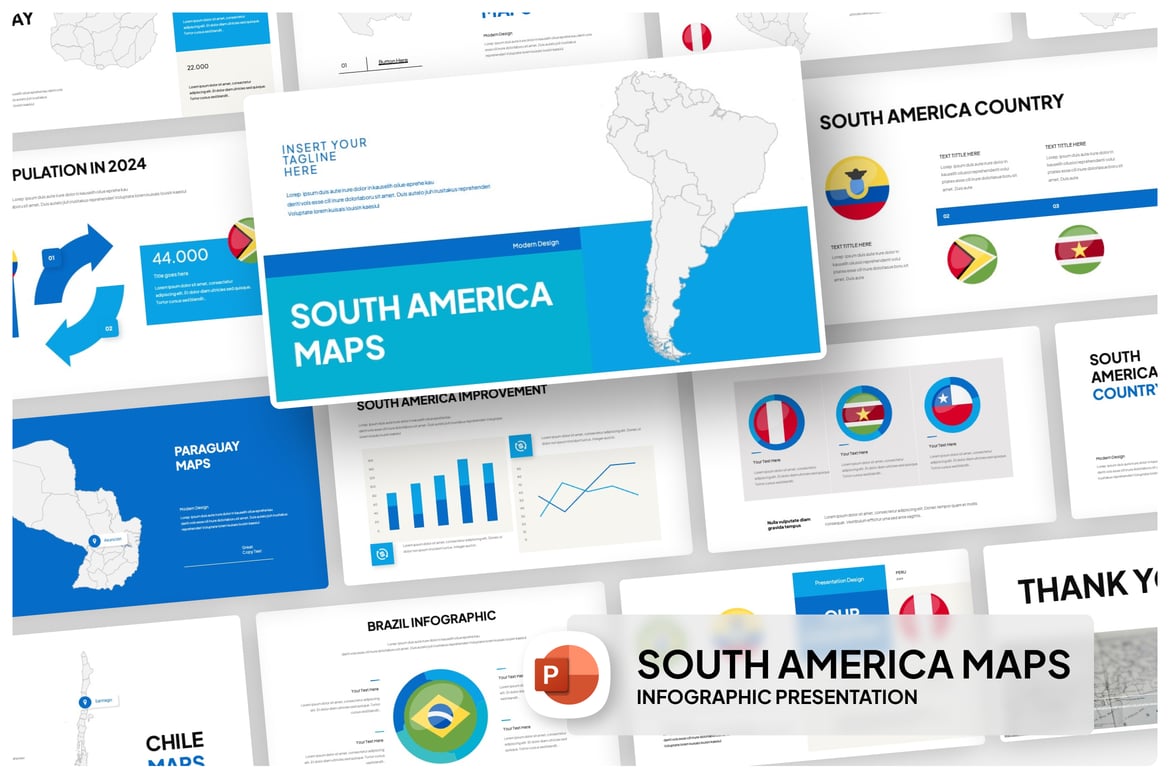 Template Presentasi Infografis Amerika Selatan yang Modern