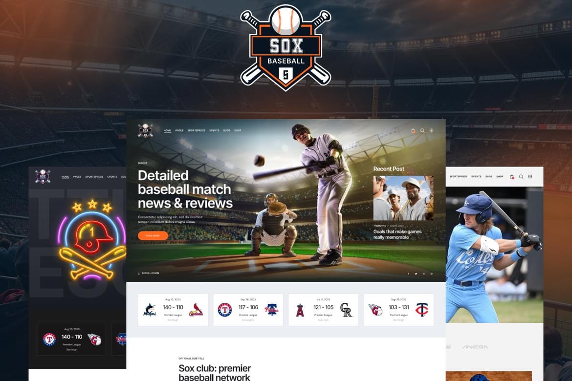 Tema WordPress Sport Team Sox: Modern dan Responsif untuk Pecinta Olahraga