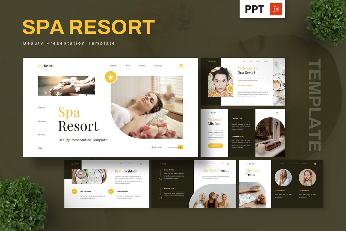 Template Powerpoint Spa Resort: Kecantikan dan Relaksasi dalam Satu Paket