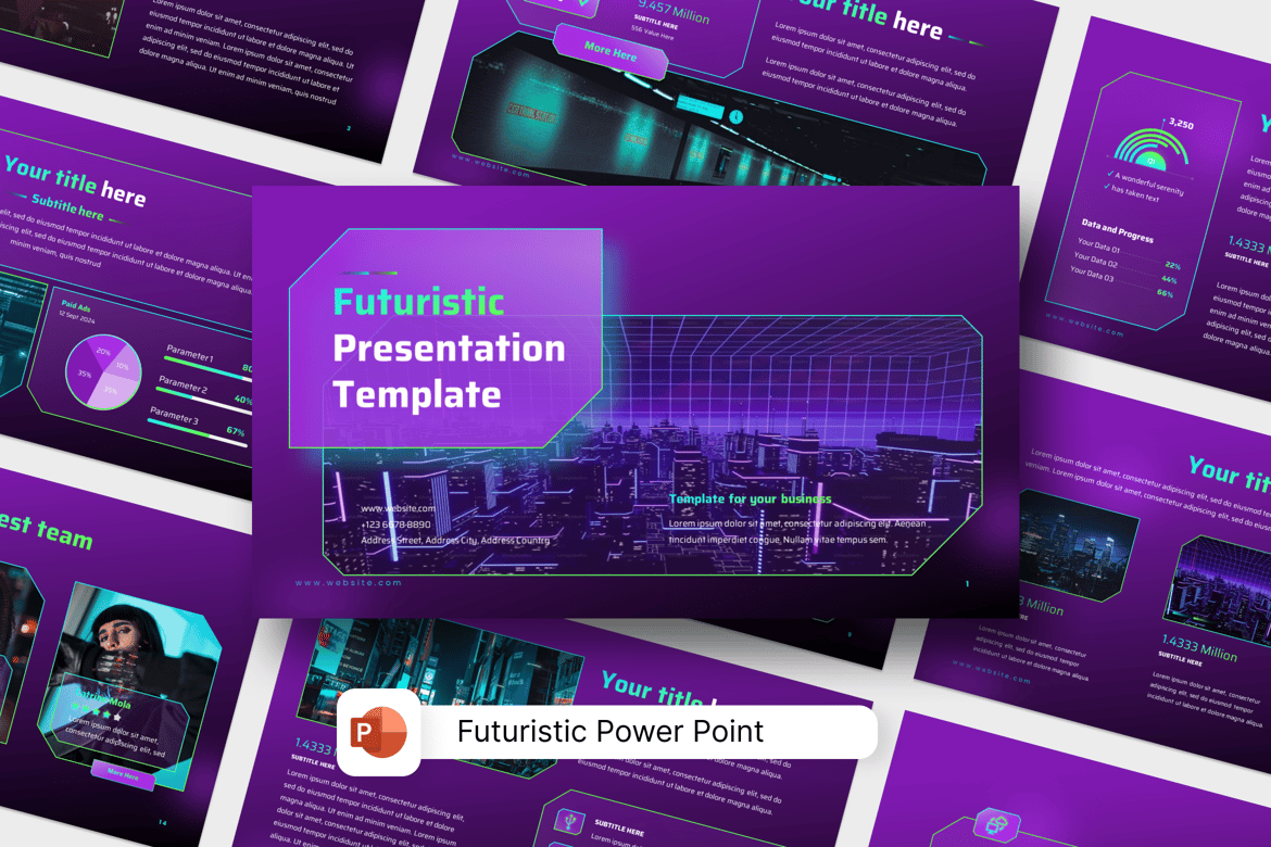 Template Presentasi Futuristik Luar Angkasa untuk PowerPoint