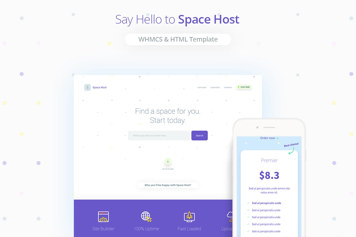 Template Website Space Host untuk Laman Pendaratan yang Menarik