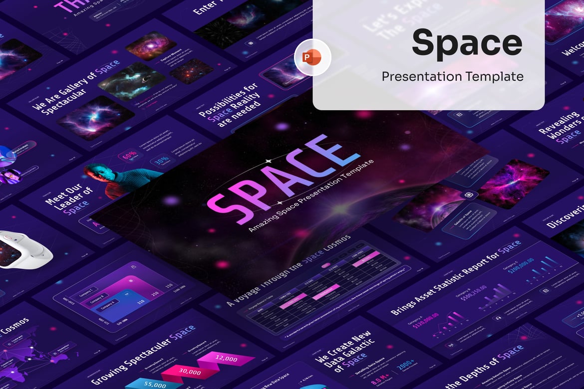 Template PowerPoint Luar Angkasa yang Menakjubkan
