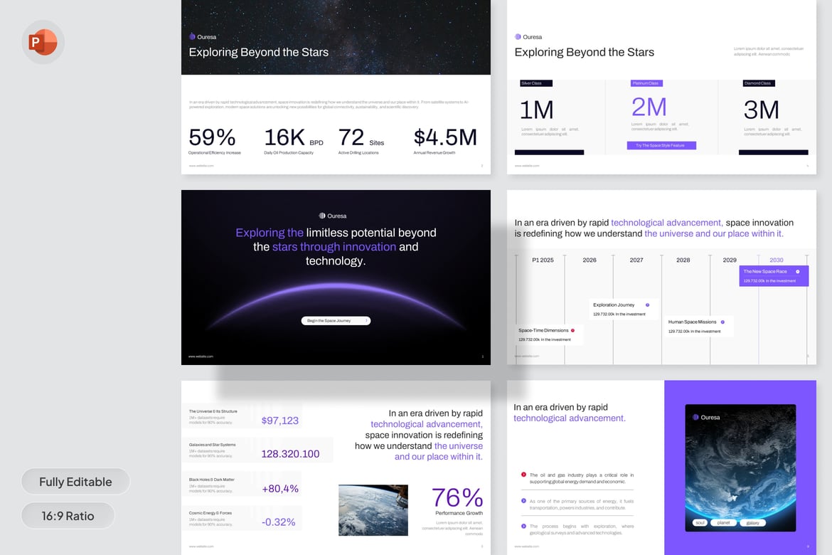 Template Presentasi Futuristik - Space Style PowerPoint
