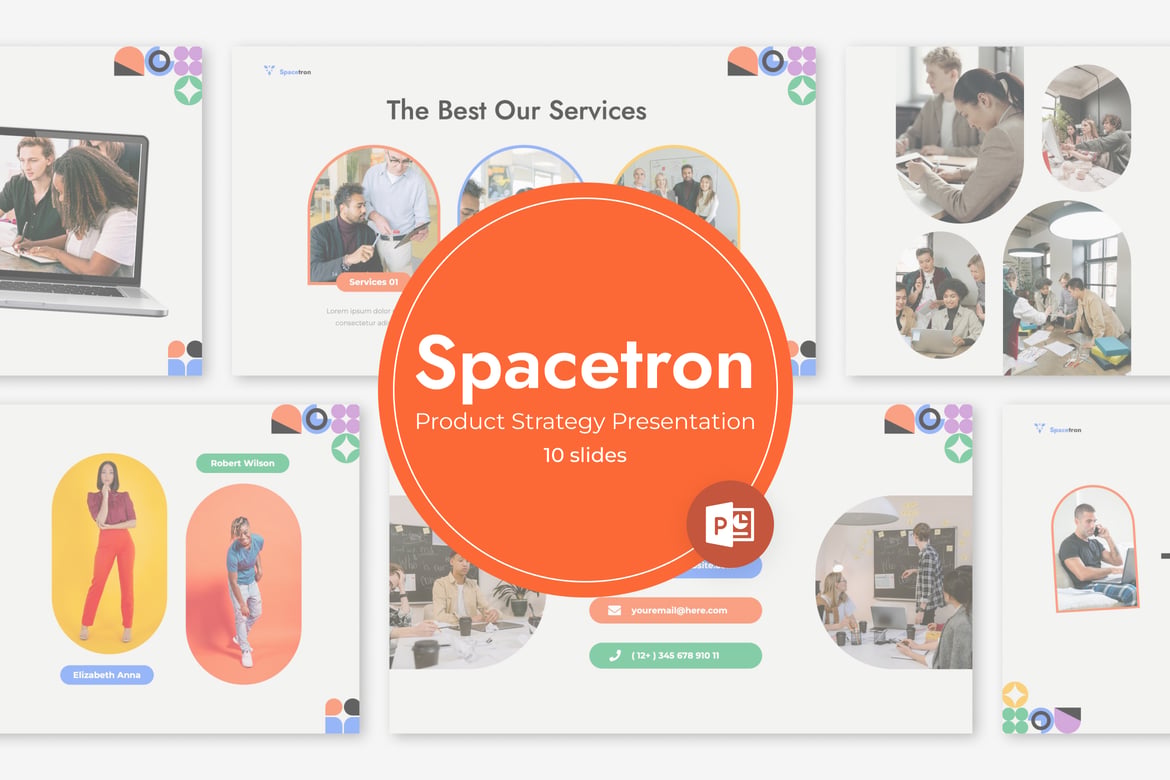 Spacetron - Template PowerPoint Strategi Produk yang Menarik