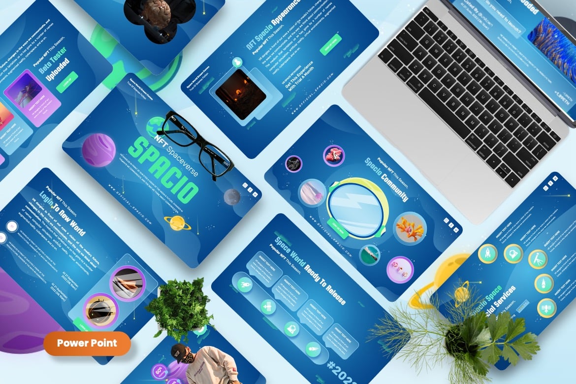 Spacio - Template Powerpoint untuk NFT dan Ruang Kreatif