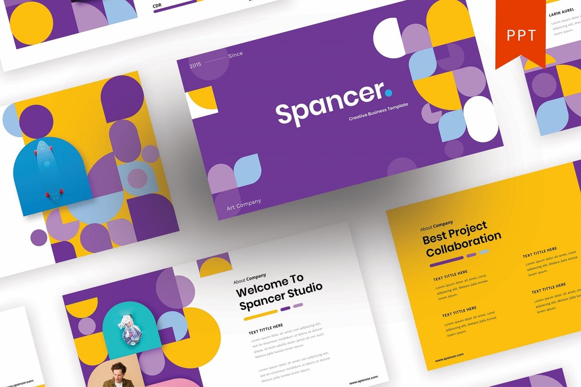 Spancer – Template PowerPoint Bisnis Kreatif yang Menarik