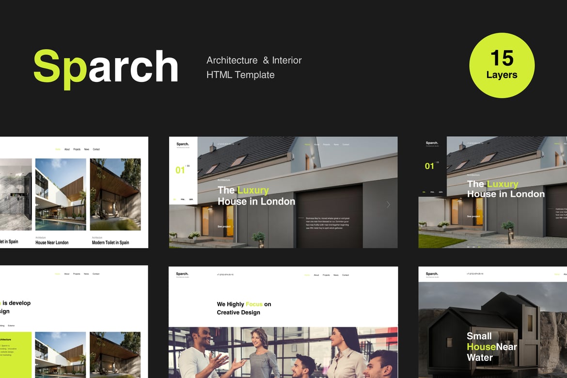 Sparch - Template Website Arsitektur & Interior Modern