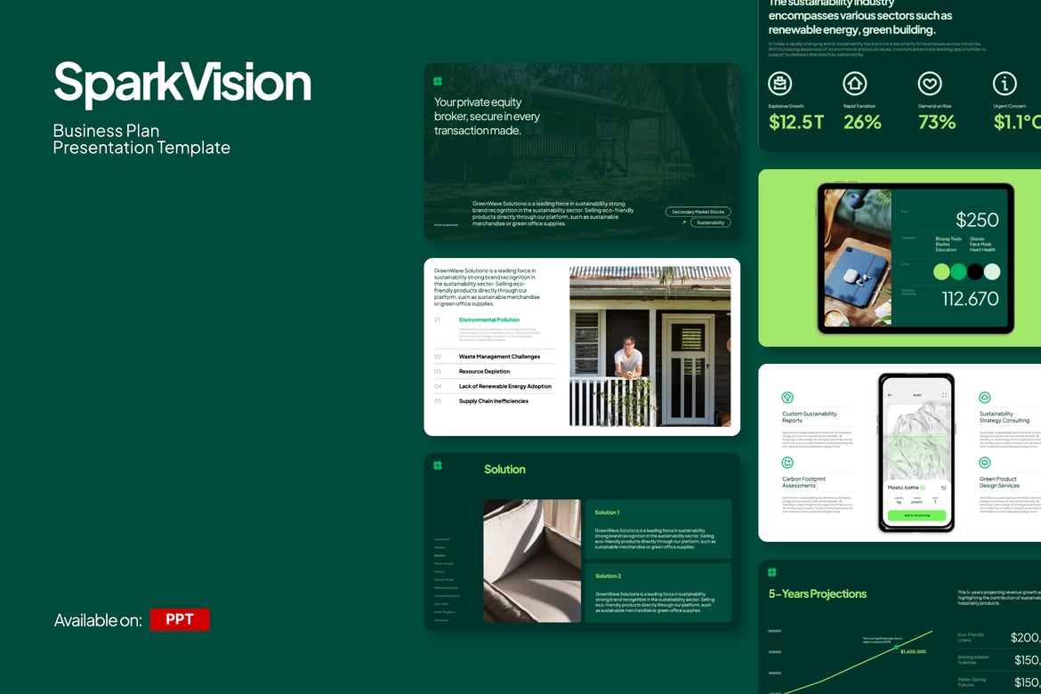 Template Presentasi PowerPoint Bisnis Minimalis Spark