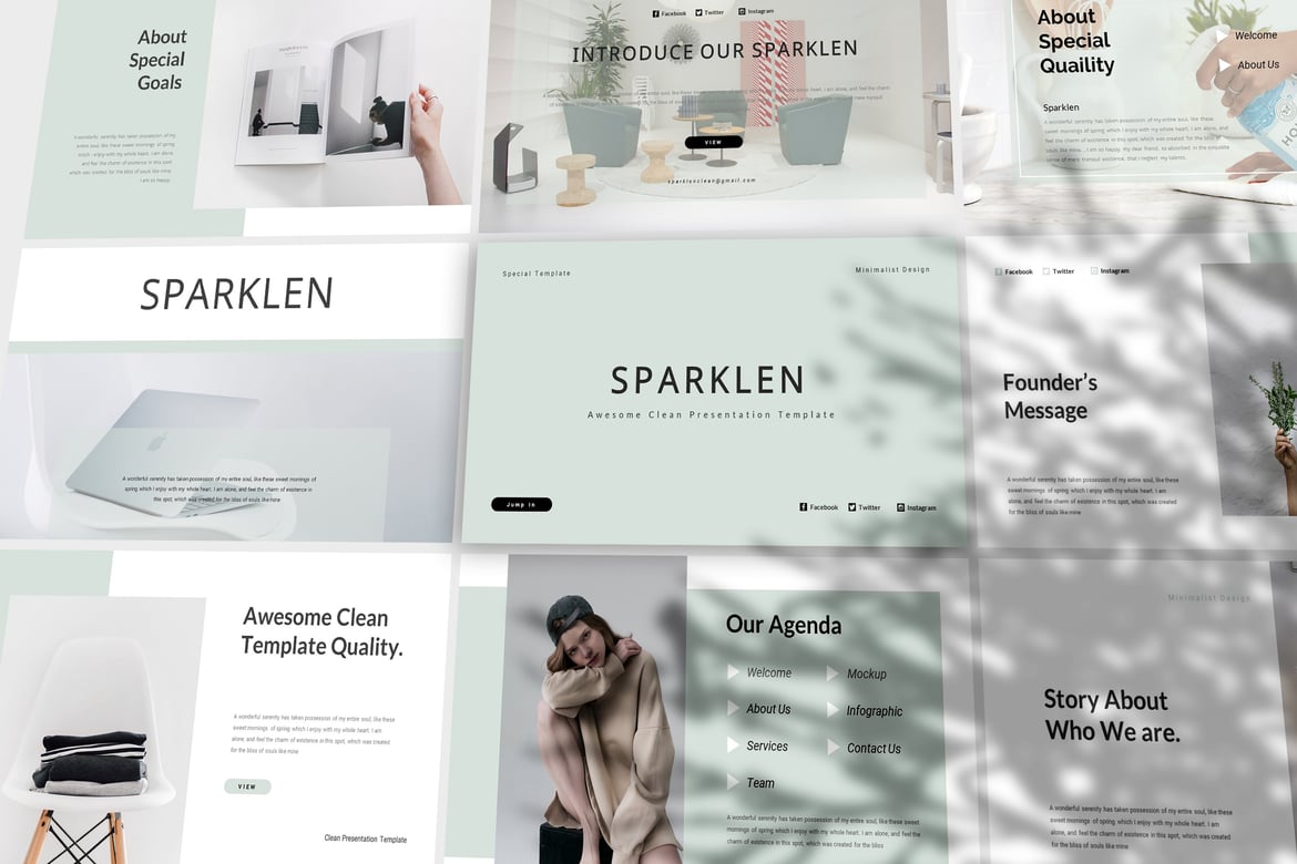 Sparklen - Template Presentasi PowerPoint yang Bersih dan Profesional