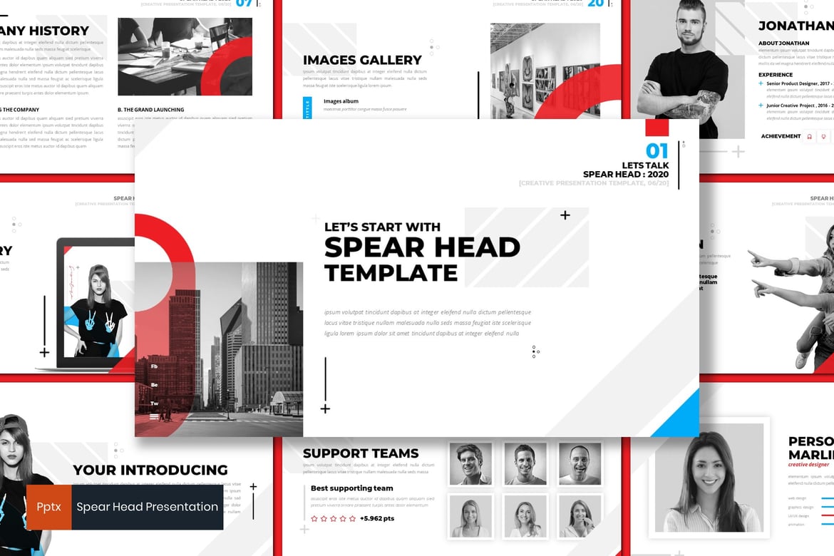 Spear Head - Template Presentasi PowerPoint Kreatif