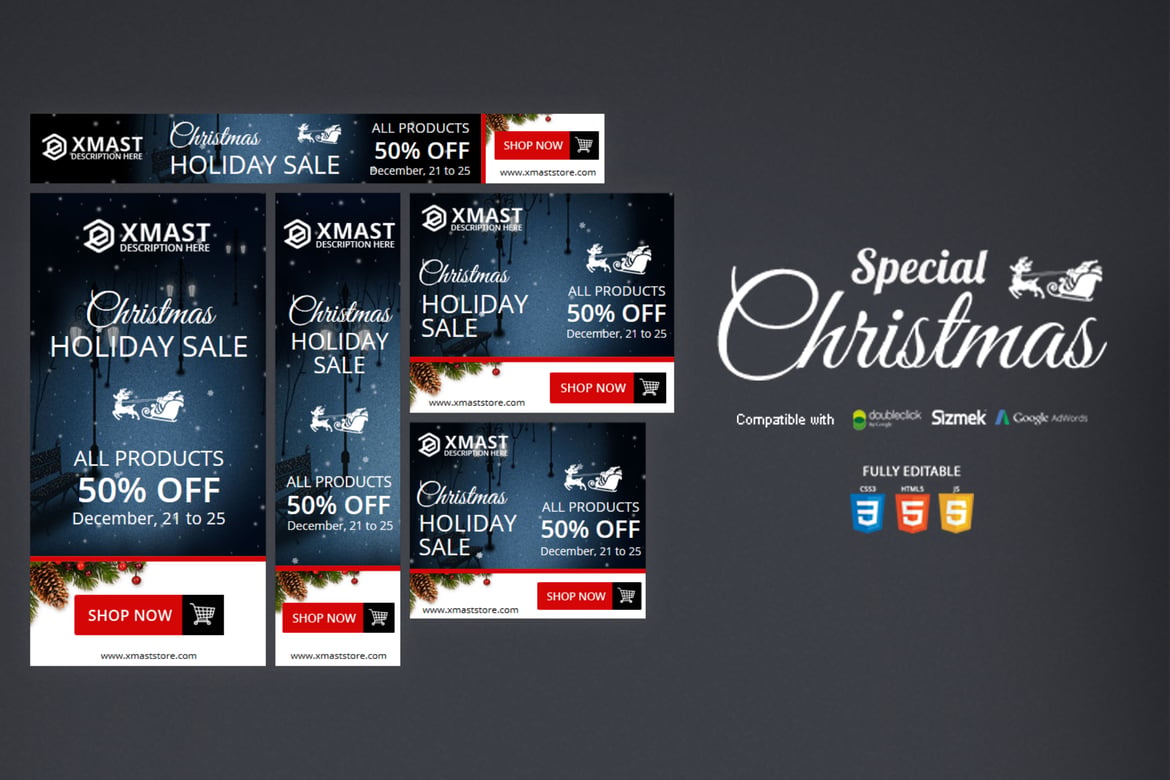 Template Spesial Banner HTML5 Natal yang Menarik